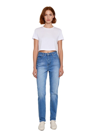 Ersefa Kadın Denim Flare Jean Yüksek Bel 5 Cep Esnek Günlük Ve Şık Kombi Lacivert