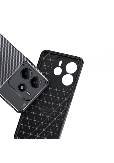 Tecno Spark 30 Pro Kılıf Kamera Korumalı Karbon Desenli Silikon
