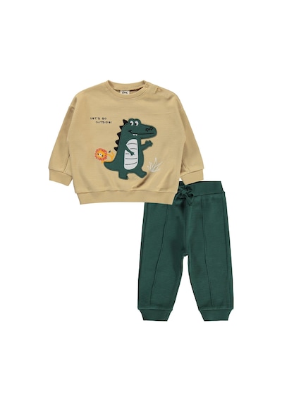 Civil Baby Timsah Baskılı 6-18 Ay Takım - Açık Camel