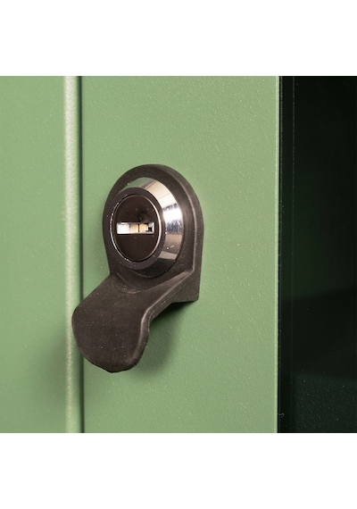 Alfafonet Ziglat Serisi Kilitli Metal Home Office Dolabı Cam Kapaklı Yeşil Ral 6018 450x600x450 Mm