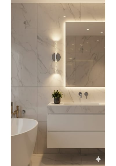 Bhbackhome Bubbleflux Şık Tasarım Modern Ledli Aplik 40 Cm Pilli Gümüş