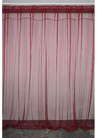Orkide Bordo Renk Tek Kanat Hazır Dikilmiş Pileli Fon Perde 300 260 Cm Bordo