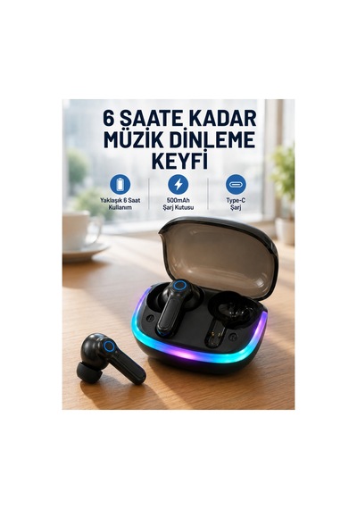 Enc Mikrofonlu Bluetooth 5.4 Kablosuz Kulaklık 40ms Düşük Gecikmeli Tws Kulaklık Diğer