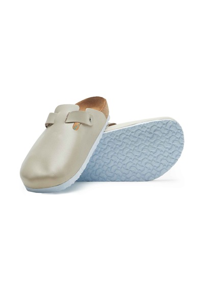 Comfortfusse Capri-n - Erkek Ortopedik Hakiki Deri Sabo Terlik Bej Nappa Deri