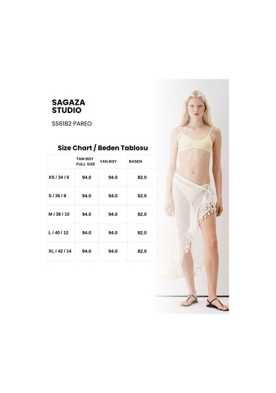 Sagaza Studio Ss6182 Fileli Pareo Bej