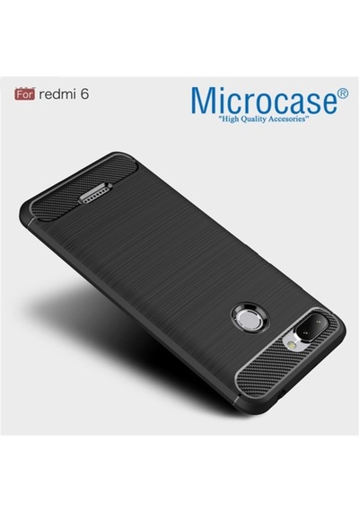 Microcase Xiaomi Redmi 6 Brushed Carbonfiber Silikontpu Kilif+Cam 277549868 - Seçenek / Cam Koruma-Cam Istiyorum