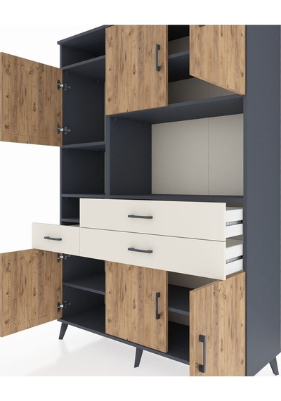 Hyperion Dolap 9 Raflı 3 Çekmeceli 6 Kapaklı 132x44x195 Antrasit-çam/aytaşı Atlas Çam/aytası - Antrasıt Hyperion Dolap 9 Raflı 3 Çekmeceli 6 Kapaklı 132x44x195 Antrasit-çam/aytaşı Atlas Çam/aytası - Antrasıt