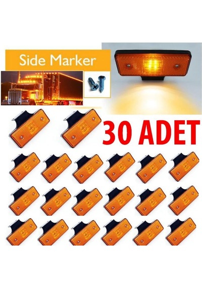 Gpr Kamyon Tır Dorse Otobüs Led Marker Yan Lamba 30 Adet Sarı 24