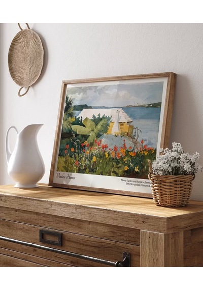 Çerçevesiz Poster Winslow Homer Çiçek Bahçesi Ve Bungalov