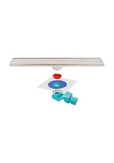 Sukar Line 6 Plain 50 CM Izgaralı Krom Duş Kanalı ve S Yalıtım Kiti
