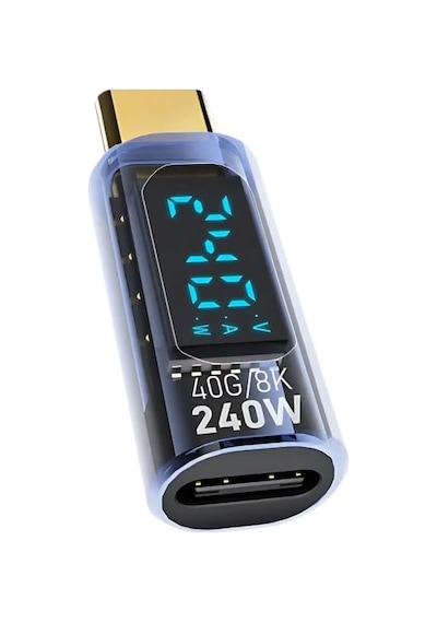 Polham 8k Hdmi, 40gpbs Ve 240w Süper Hızlı Dişi Type C To Erkek Type C Şarj, Data Ve Hdmi Çevirici Adaptör Genel