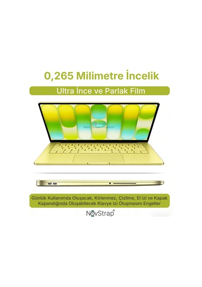 Novstrap Apple MacBook Neo 13 İnç A3404 A18 İle Uyumlu Ekran Koruyucu Parlak Nano Film Ultra İnce Hd