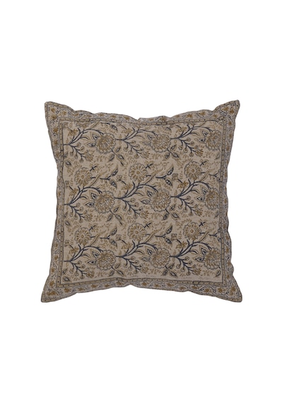 Yargıcı Çiçek Desenli Keten Pamuk Kare Yastık 50x50 Cm 26knht1011c St