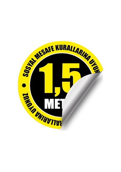 Sosyal Mesafe Maske Etiketi 25x25 Cm 3 Adet Diğer