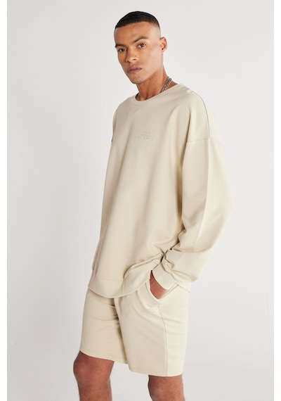 AC&Co / Altınyıldız Classics Erkek Bej Oversize Fit Geniş Kesim Bisiklet Yaka Pamuklu Sweatshirt Krem AC&Co / Altınyıldız Classics Erkek Bej Oversize Fit Geniş Kesim Bisiklet Yaka Pamuklu Sweatshirt Krem