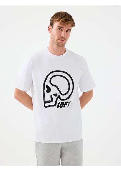 LOFT Loose Fit Erkek Tshirt K.kol Lf2038791 Q1.v1 Beyaz