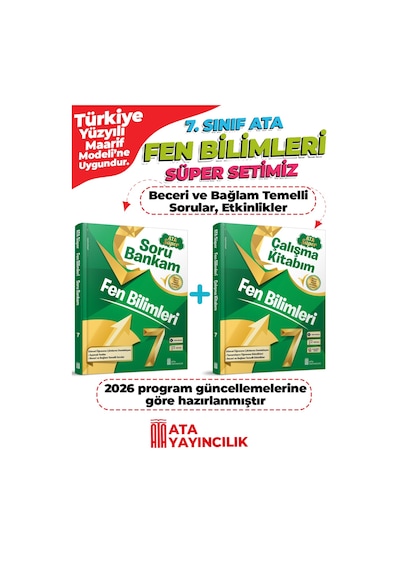 7. Sınıf Fen Bilimleri Süper Set Soru Bankam + Çalışma Kitabım Yeni