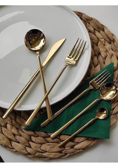 Arow Milano Lüx 36 Parça Gold Çatal Kaşık Bıçak Takımı DC.TR-3701-G