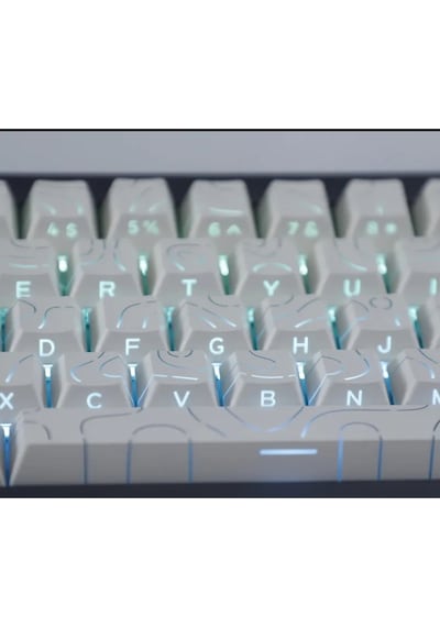 Mekanik Klavye Kontur Keycaps Seti- 97 Tuş Şeffaf Rgb Uyumlu Çizgili Tuş Takımı