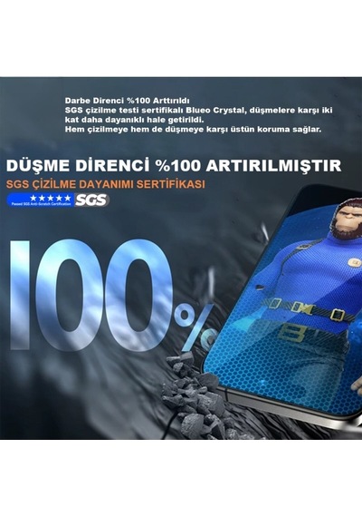 Apple Uyumlu   iPhone 17 / 17 Pro 7 Mohs Sertlikte Çizilmelere Karşı 3 Kat Dayanıklı Hd Cam Ekran Koruyucu