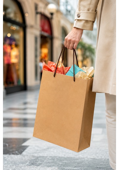 Premium 180 Gr Kraft Kağıt Çanta Burgu İp Saplı Şık Hediye Ve Alışveriş Çantası 50 Adet 30 X 38 X 14