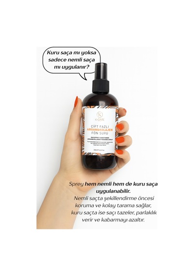 K K-care Cosmetics Argan & Collagen Bağ Onarıcı Saç Bakım Spreyi 250 ML