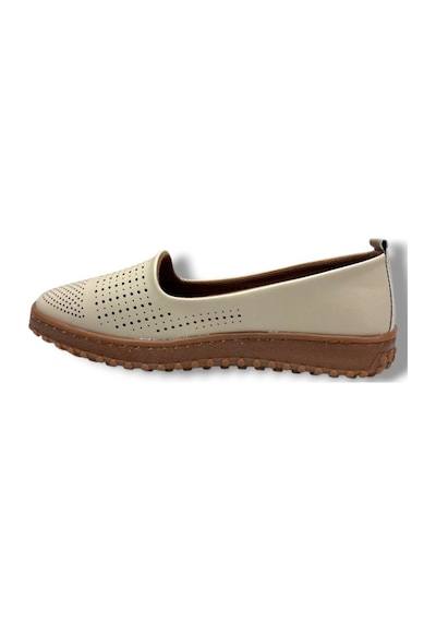 Ayzen 140-26 Cilt Deri Ultra Soft Anatomik Fahıon Kadın Babet Bej