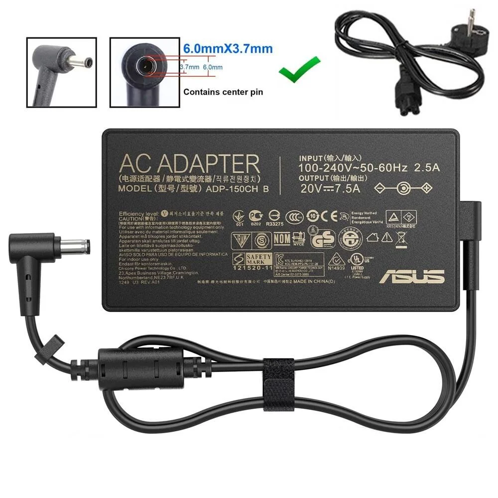 Asus Orjinal 20v 7.5a 150w 6.0x3.7mm Adaptör Şarj Adaptörü