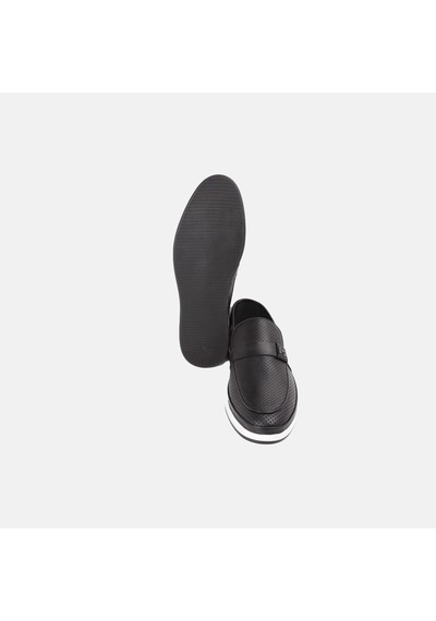 Forelli Marcomen 15166 Loafer Delikli Yazlık Deri Erkek Ayakkab Siyah