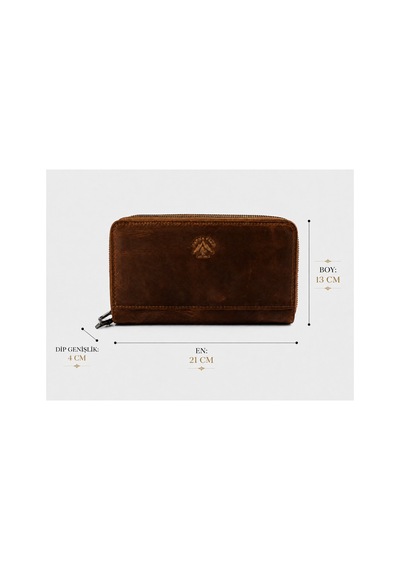 Alphaclub Bag Erkek Hakiki Deri Taba Çok Bölmeli El Çantası