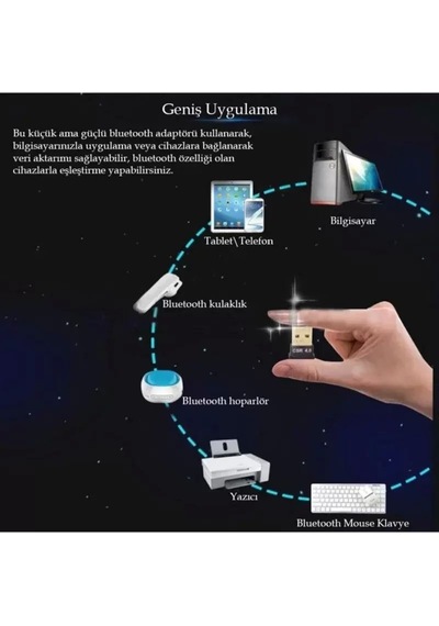 Kumsal Concept Bluetooth V4.0 Usb Dongle Adaptör 20m Mesafeli Csr 4.0 Tak Çalış