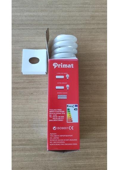 Primat Pr-012 75w 375w Eşdeğer %80 Enerji Tasarruflu Yüksek Parlaklık Spiral Ampul - E27 Duy Beyaz