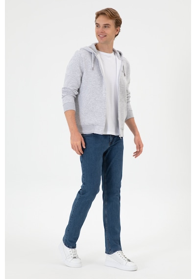 U.S. Polo Assn. Erkek Regular Fit Açık Gri Şardonlu Örme Hırka 50313755-VR001