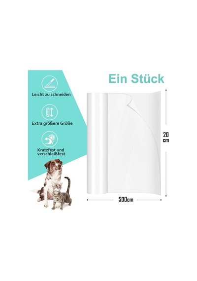 Kedi Tırmalama Folyosu, Kendinden Yapışkanlı, 5 M X 20 Cm, Kedi Tırmalama Koruması, Kanepe, Çizilmeye Karşı Kor