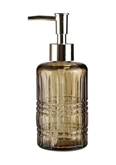 Cam Sıvı Sabunluk,yıldız Desenli Kahverengi 300ml 6,8x17,6cm 12 Izgara
