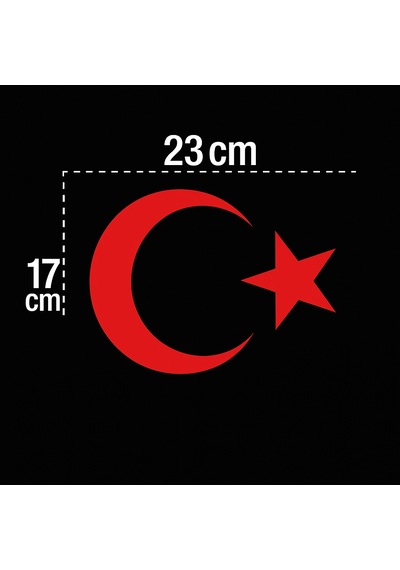 Türk Bayrağı Oto Sticker Kırmızı 23x17 Cm Renk