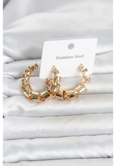 316l Çelik Gold Renk Spiral Halka Kadın Küpe Diğer