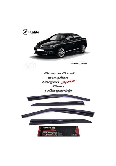 Renault Fluence Sunplex Marka Cam Rüzgarlığı Mugen 4'Lü