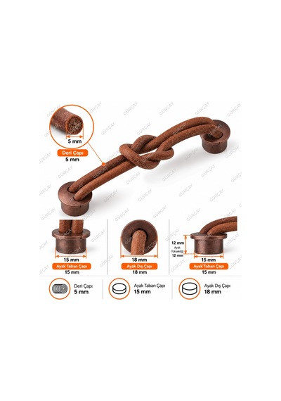 İstikbal Deri Kulp Antik 128 Mm - 2 Adet Kahverengi