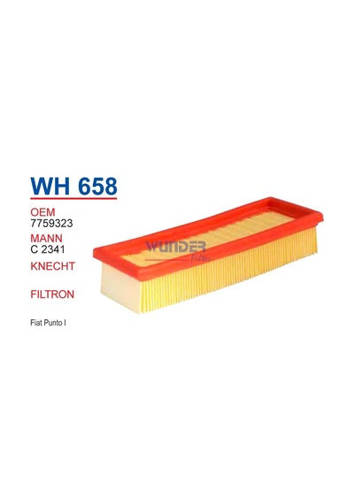 WUNDER WH658 HAVA FİLTRESİ - FİAT PUNTO I -PANDA I 1,1-1,2