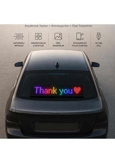 Led Matrix Piksel Panel Işığı Usb Uygulama Kontrollü Kaydırmalı Yazı Ekranı