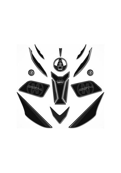 Mondial Drift L Full Tank Pad Set Siyah-Gümüş Mondial Drift L Full Tank Pad Set Siyah-Gümüş