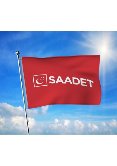 Kırmızı Saadet Partisi Bayrağı Premium Raşel Kumaş 100x150 Cm Diğer