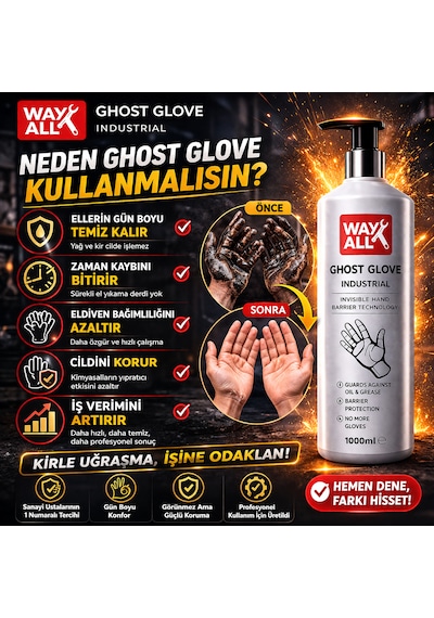 Waxall Ghost Glove Hayalet Eldiven Koruyucu El Bariyeli Jel Vanilya