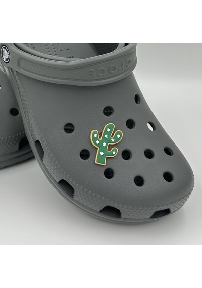 Crocs Terlik Süsü Ve Aksesuarı , Çanta Süsü Jibbitz Kaktüs 05 Görsel Figür Aksesuar Hardal-yeşil-beyaz