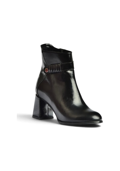 Fox Shoes Z260549660 Siyah Rustik Kalın Topuklu Kadın Bot