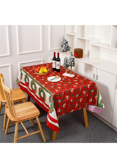 Kırışıklık Dirençli Noel Masa Örtüsü Düğün Ve Ziyafet İçin Parti Dekoratif Kumaş Style Nine