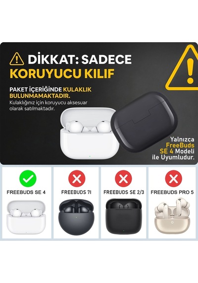 Caseonn Huawei Freebuds Se 4 Anc Kılıf Karakter Figürlü Tüylü Hllo Ktty Pudra - Beyaz