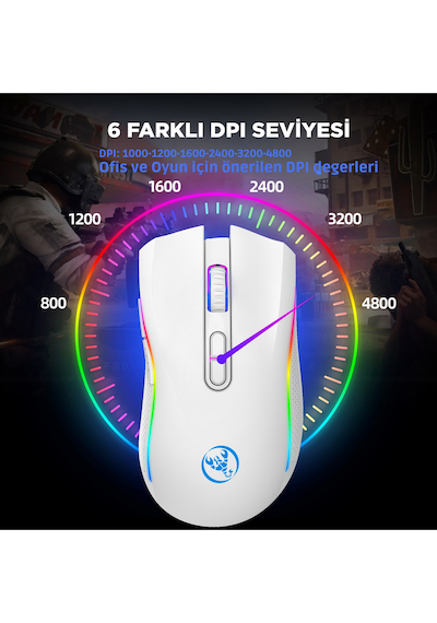 T69 Kablosuz Rgb 4800 Dpı Oyuncu Mouse - 650 Mah Yüksek Kapasiteli Batarya Diğer
