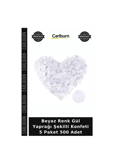 Beyaz Renk Gül Yaprağı Şekilli Konfeti 5 Paket 500 Adet Düğün Detayı Etkinlik Aksesuarı Mekan Dekoru +3